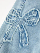 Rylee Faith Girl's Light Wash Bow Applique Relaxed Fit Jeans 