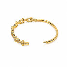 Women's West & Co 18K Gold Plated Link and Stud Bangle WC-BR17G