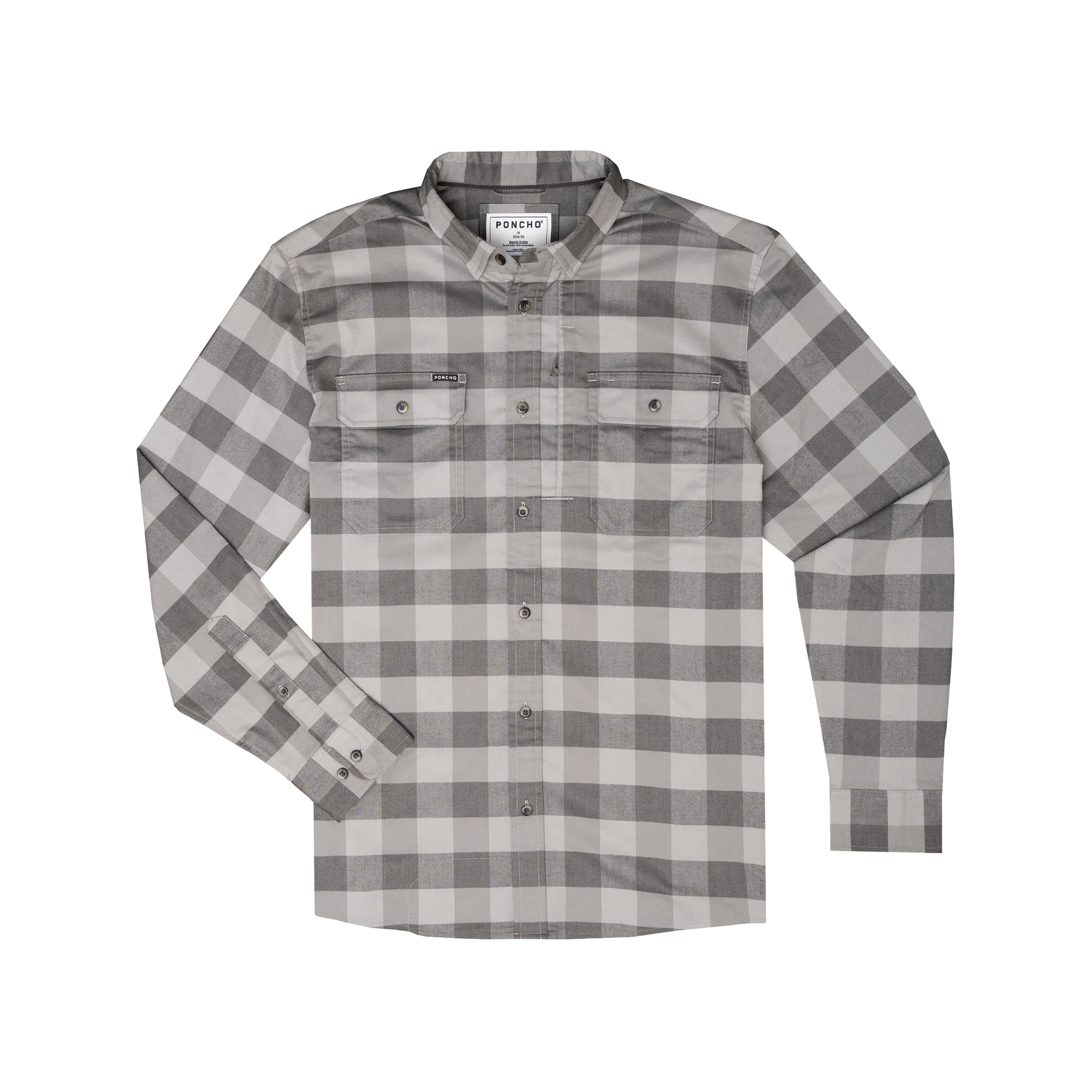 Men's Poncho The Cape Buffalo Plaid Long Sleeve Shirt 