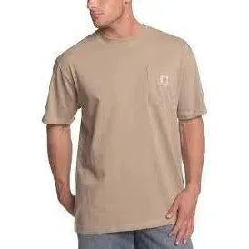 Men's Carhartt Loose Fit One Pocket Tan Shirt K87-DES - Crazy House Western Wear
