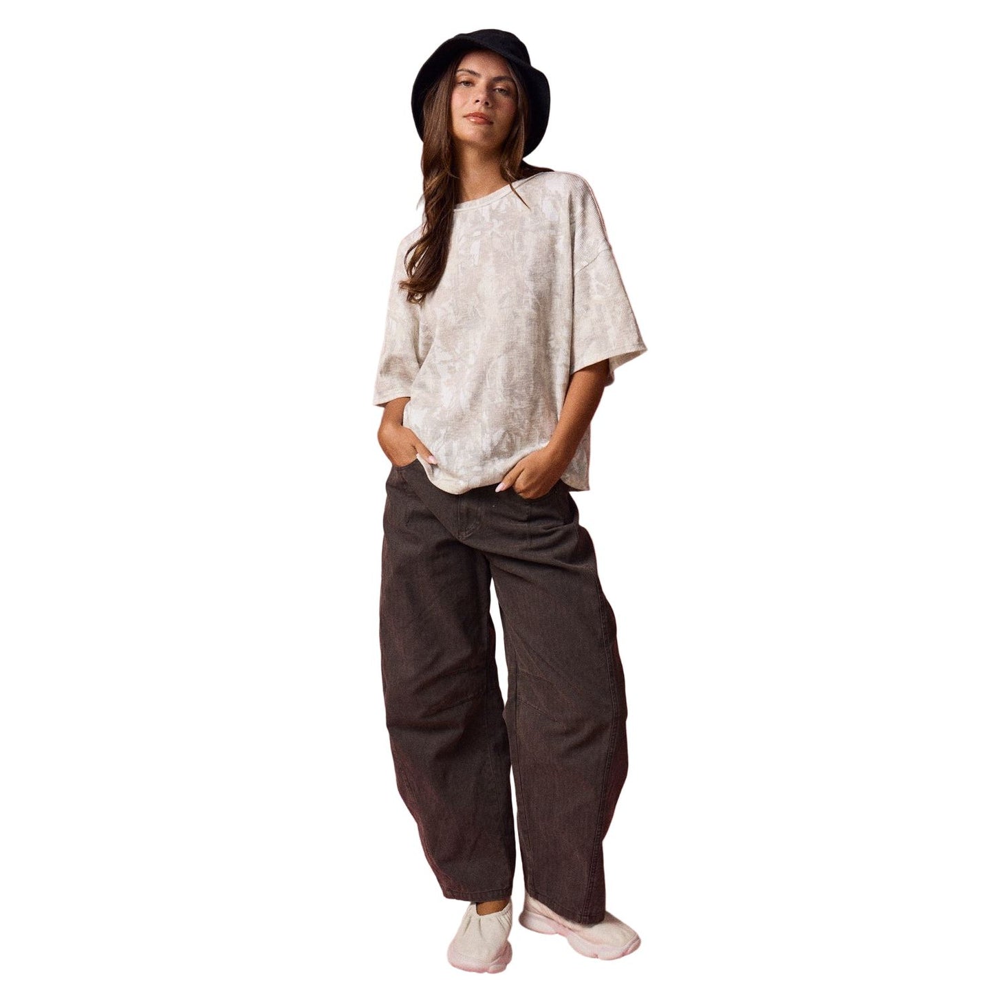 Women's Camo Ribbed Loose Fit Shirt PT51002