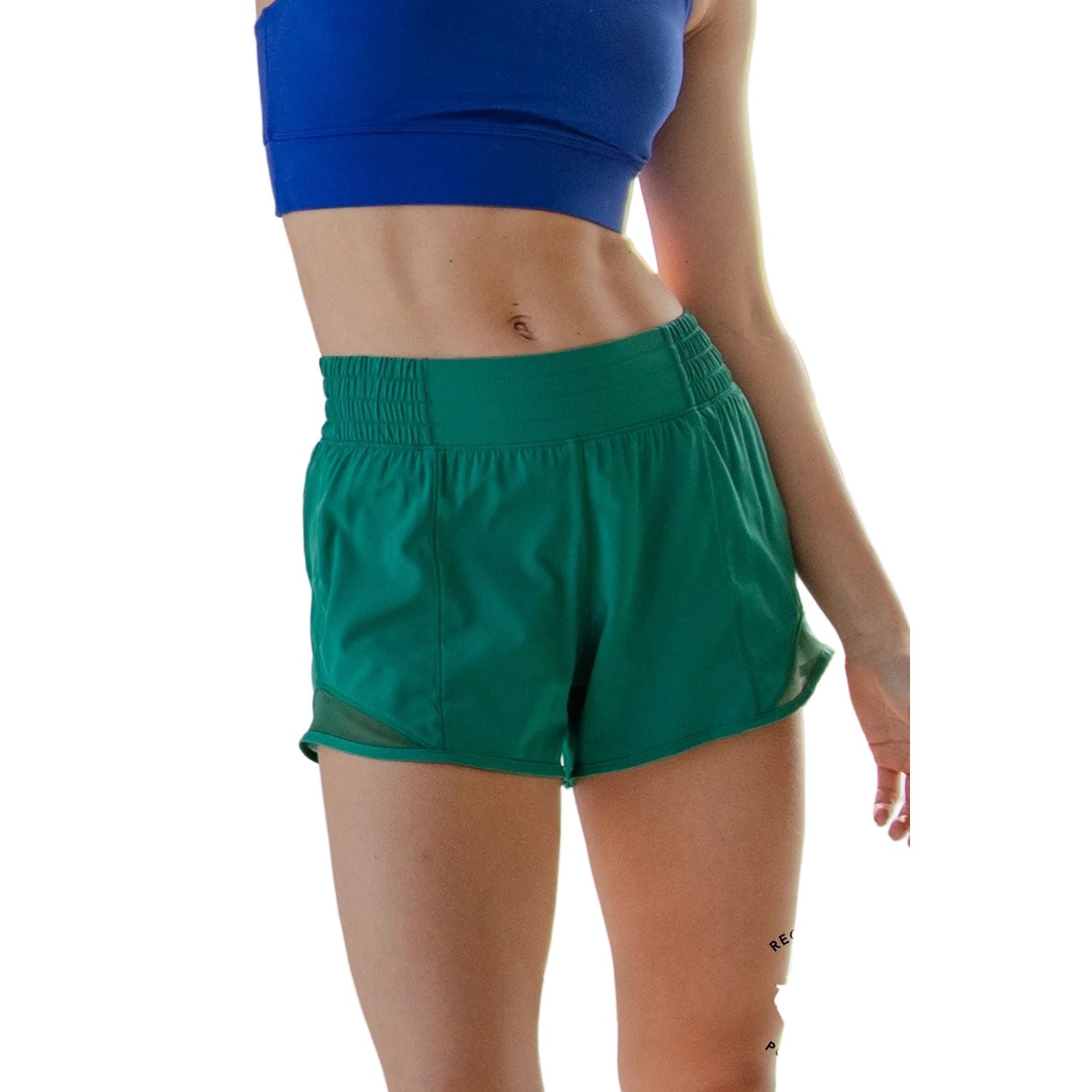 Women's Rae Mode Kelly Green Recycled Active Short With Mesh P6272