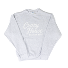 Crazy House Ash Gray Crewneck with White Print