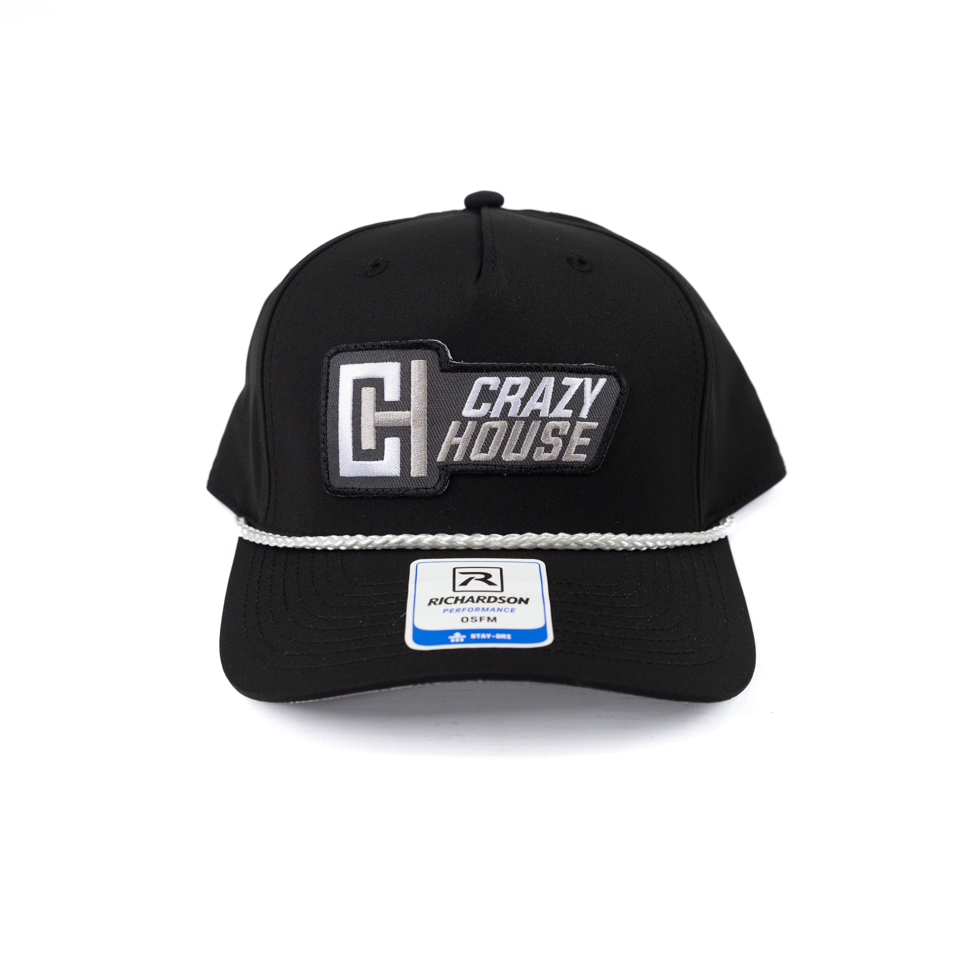 Crazy House Black Cap with CH Patch and White Rope