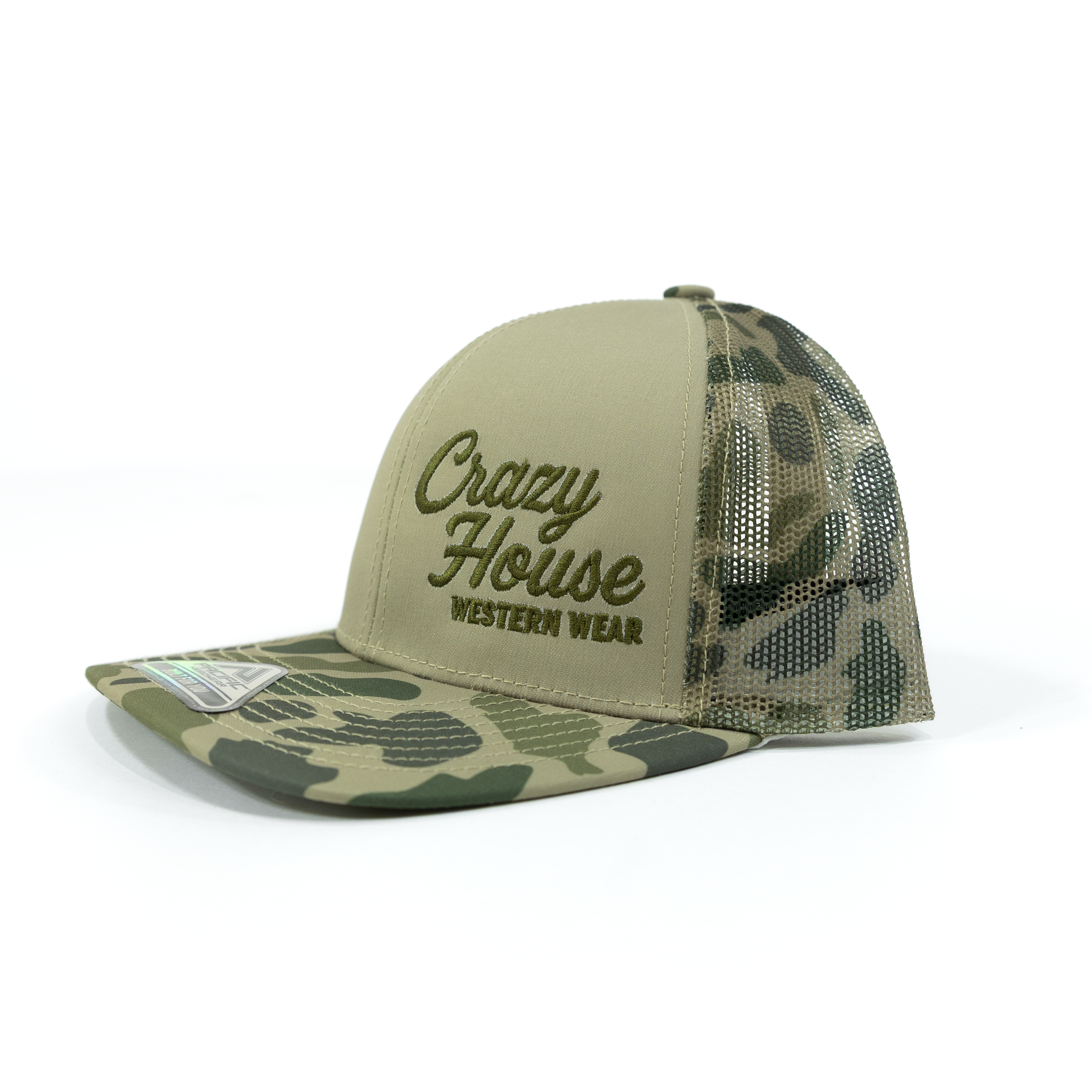 Crazy House Camo and Tan Snapback Cap