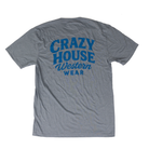 Crazy House Heather Blue Script T-shirt