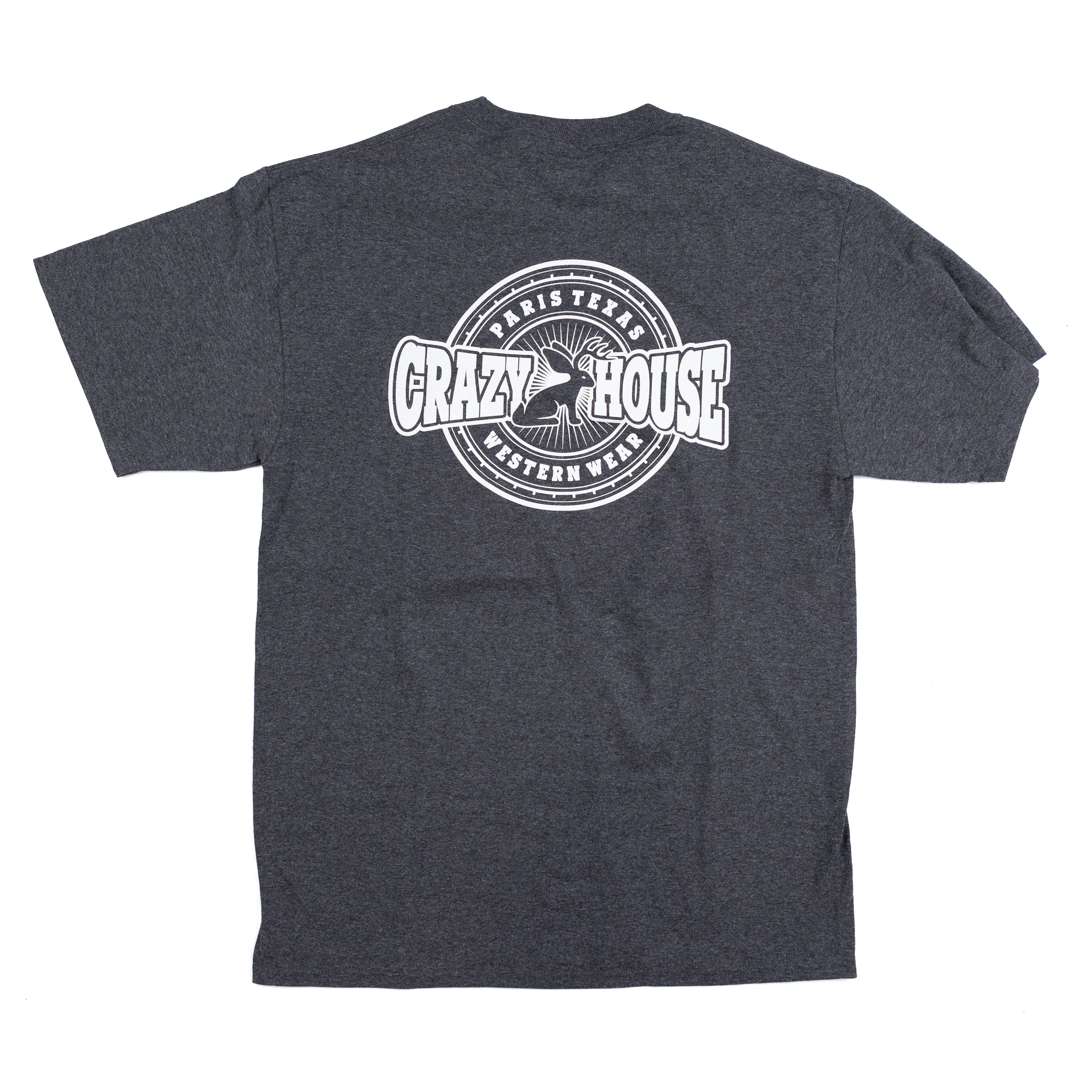 Crazy House Heather Gray Circle Jackalope T-shirt