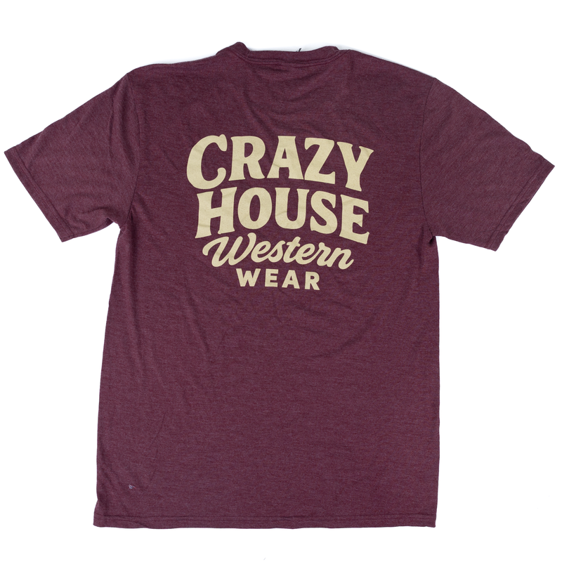 Crazy House Maroon Short Sleeve Script T-shirt
