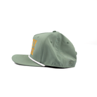 Crazy House Sage Snapback with Gold Stitching