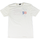 Crazy House Short Sleeve White T-shirt with American Flag Printed Design