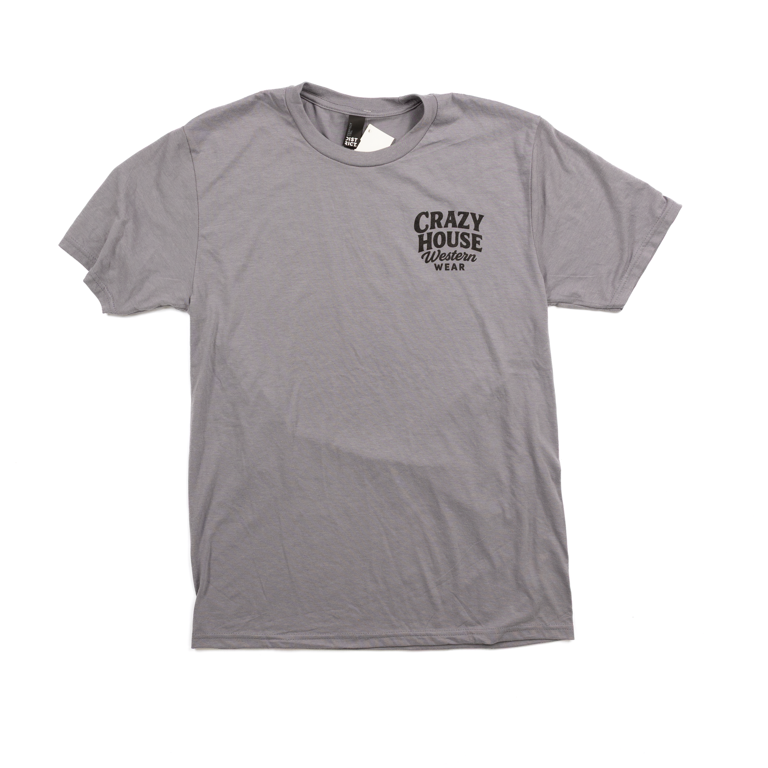 Crazy House Storm Cloud Gray Script T-shirt
