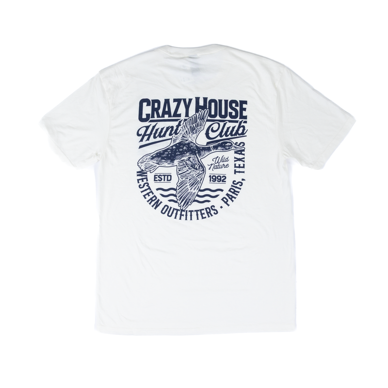 Crazy House White and Navy Duck Hunt Club T-shirt