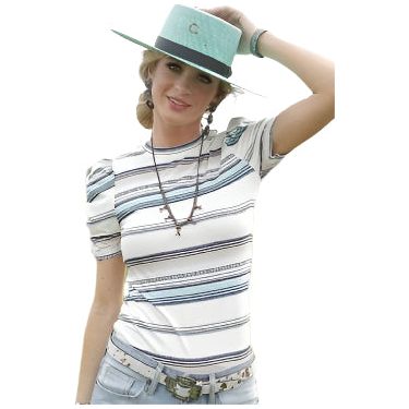 Women's Cruel denim Striped Blouse CTK7509001 - Crazy House Western Wear