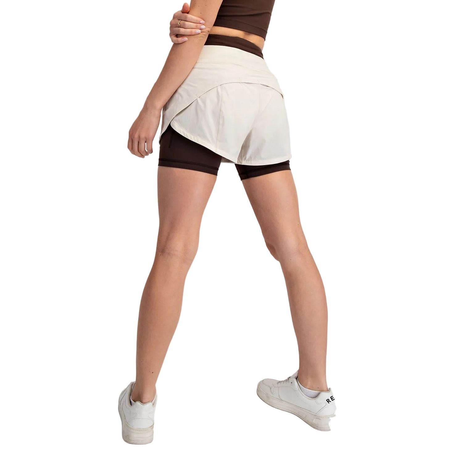 Women's Rae Mode Stretch Woven 2 In 1 Active Shorts P6235