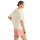 Women's American Flag Patched Casual Wash Top R7154