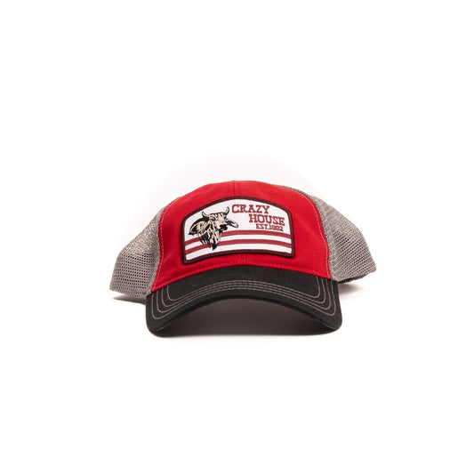 Crazy House Unisex Red and Gray Snapback with est 1992 Patch - Crazy House Western Wear