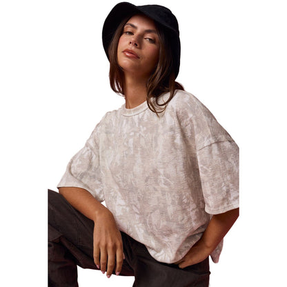 Women's Camo Ribbed Loose Fit Shirt PT51002