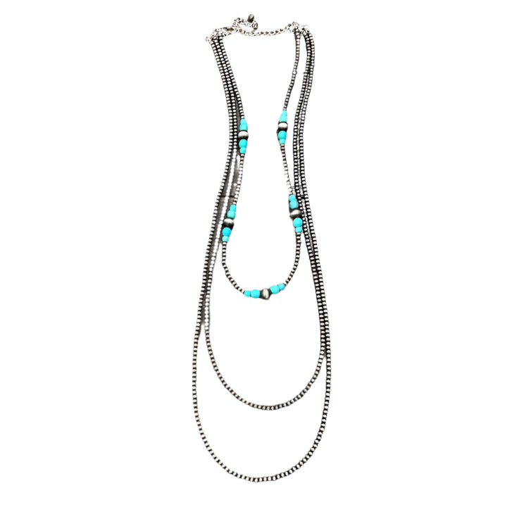 Women's Isac Handmade Navajo Bead, Turquoise Necklace 735141 - Crazy House Western Wear