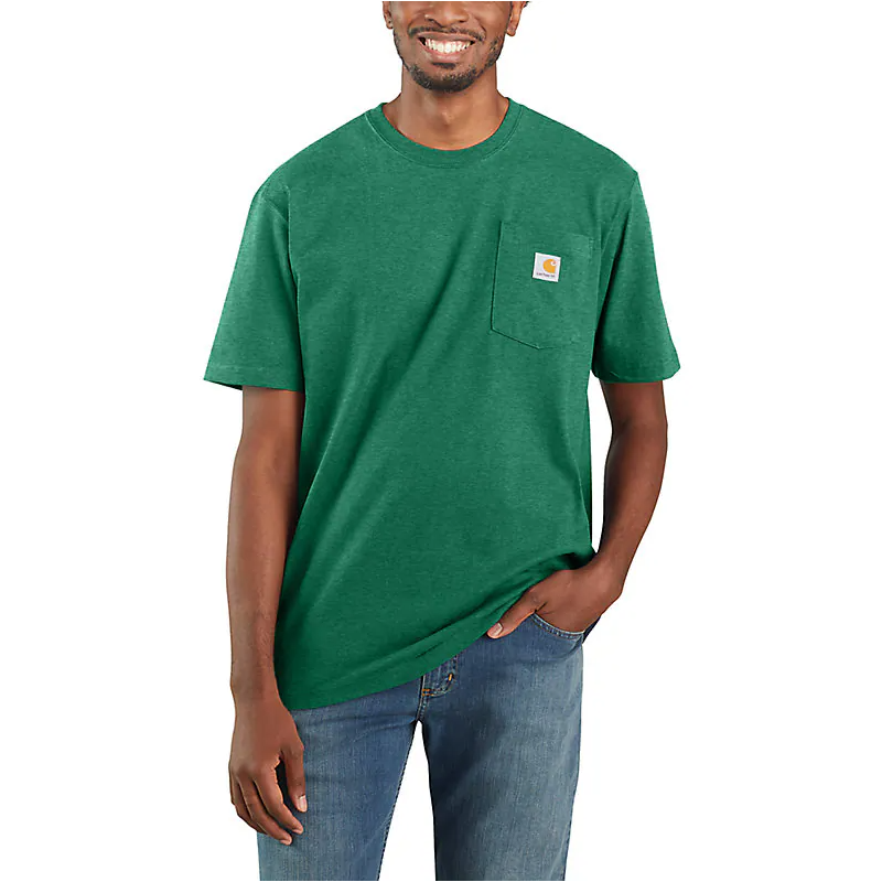 Men's Carhartt Loose Fit One Pocket T-shirt Green K87-G55 - Crazy House Western Wear