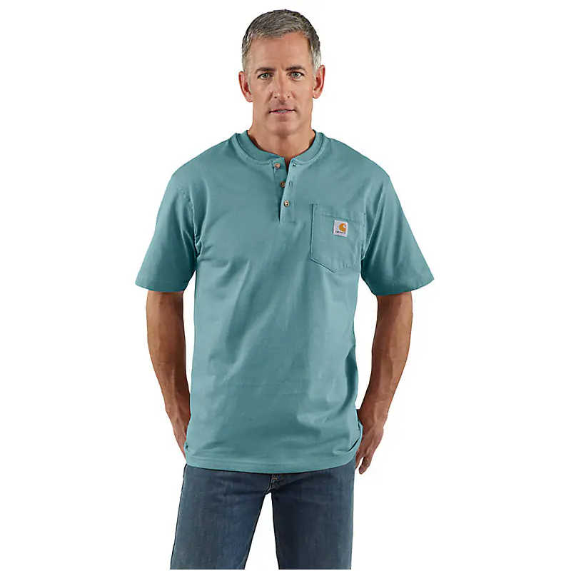 Men's Carhartt Loose Fit Short Sleeve Pocket Henley T-shirt K84-HL1 - Crazy House Western Wear