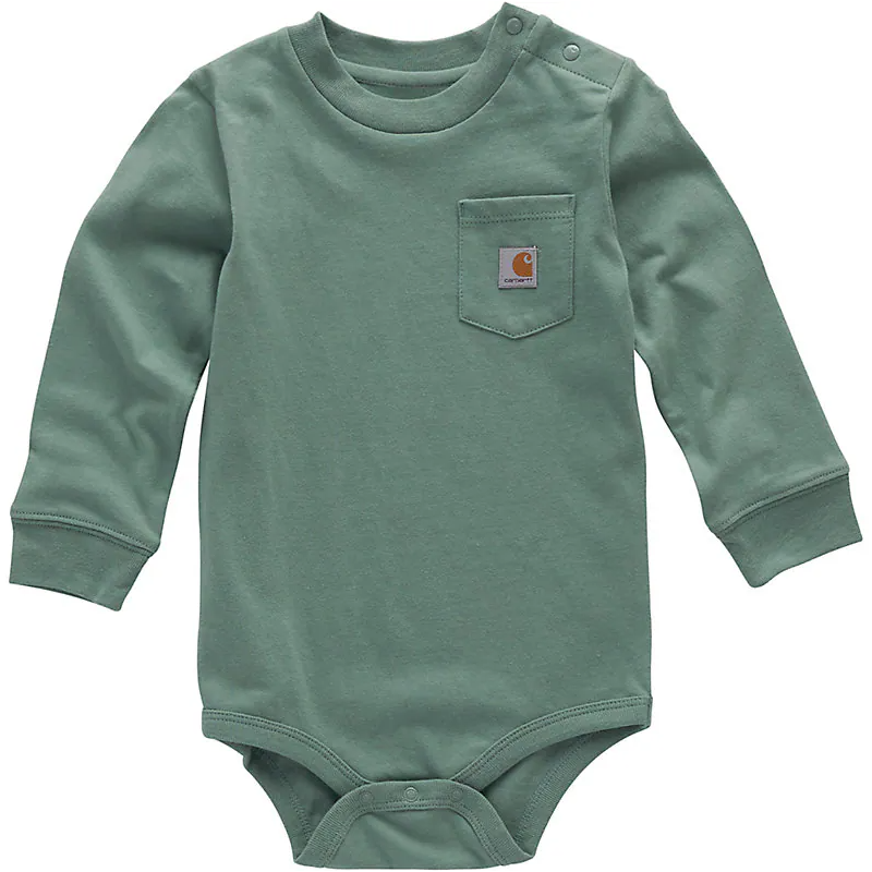 Boy's Carhartt Long Sleeve Pocket Bodysuit CA5011-GH5