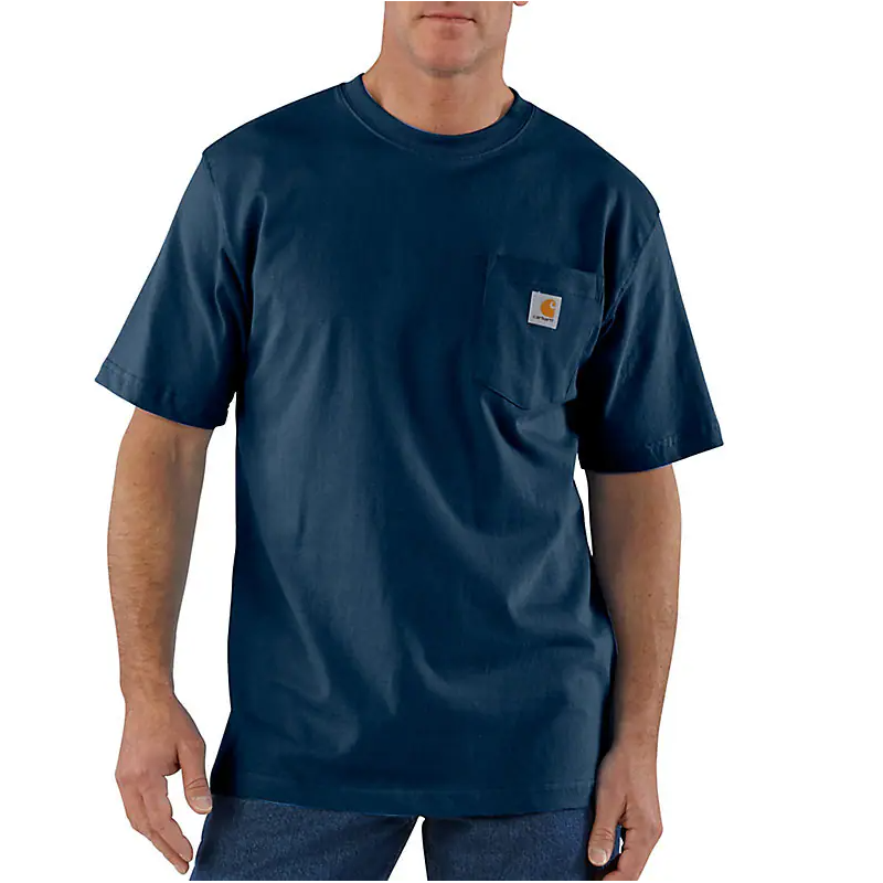 Men's Carhartt Loose Fit Pocket T-shirt Navy K87-NVY - Crazy House Western Wear