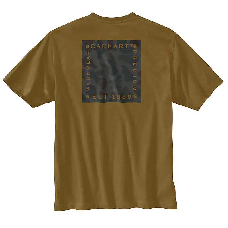 Men's Relaxed Fit Short Sleeve Camo Graphic T-shirt - Golden Grass Heathher 106895-B98 - Crazy House Western Wear