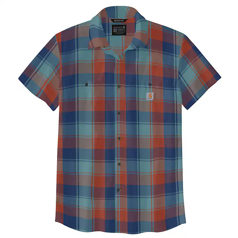 Men's Carhartt Relaxed Fit Short Sleeve Plaid Shirt 106745-HL2 - Crazy House Western Wear
