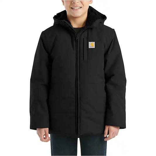 Boy's Youth Montana Insulated Black Hooded Jacket 