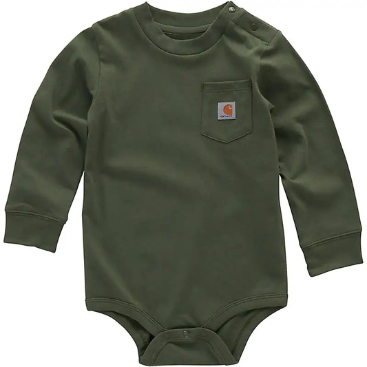 Boy's Carhartt Long Sleeve Pocket Bodysuit CA5011-GL9