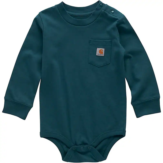 Boy's Carhartt Long Sleeve Pocket Bodysuit CA5011-GM1