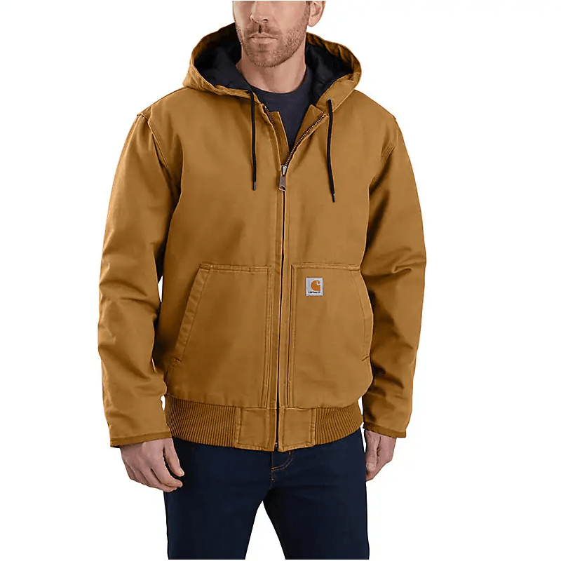 Men's Carhartt Insulated Active Jac - Loose Fit - Washed Duck - 3 Warmest Rating 104050-BRN - Crazy House Western Wear
