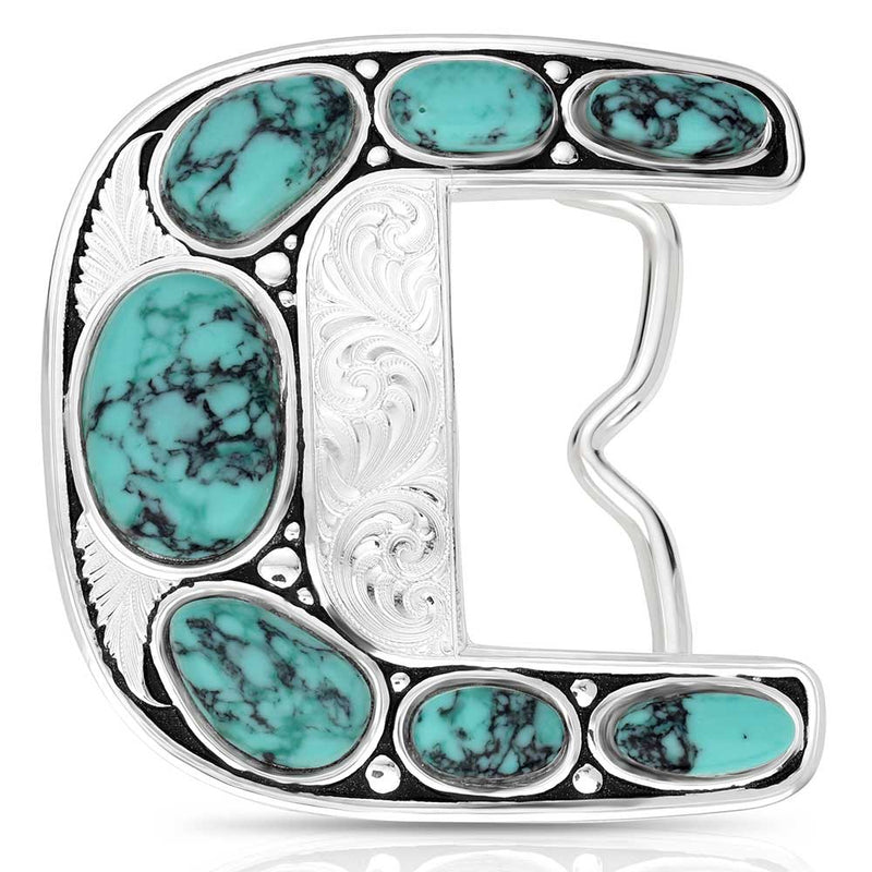 Women's Montana Silversmiths Clear Blue Sky Turquoise Buckle 55010