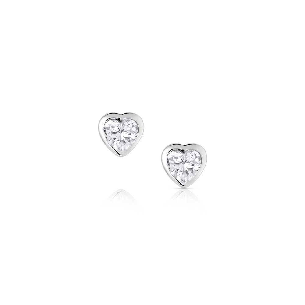 Women's Montana Silversmiths Tiny Heart Crystal Post EarringsER4476