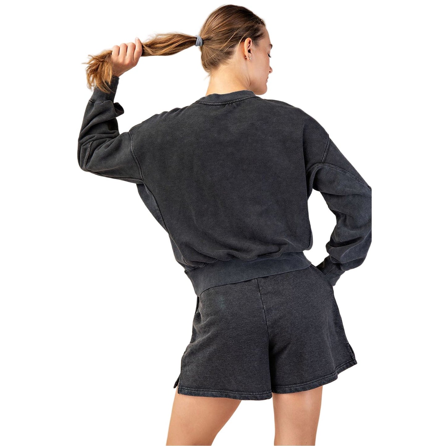 Women's Mineral Washed French Terry Short Set SET0029