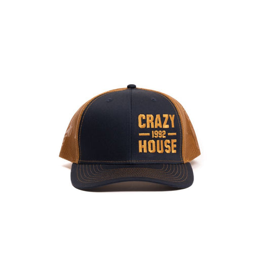 Crazy House Unisex Navy and Caramel Snapback with Stitching - Crazy House Western Wear
