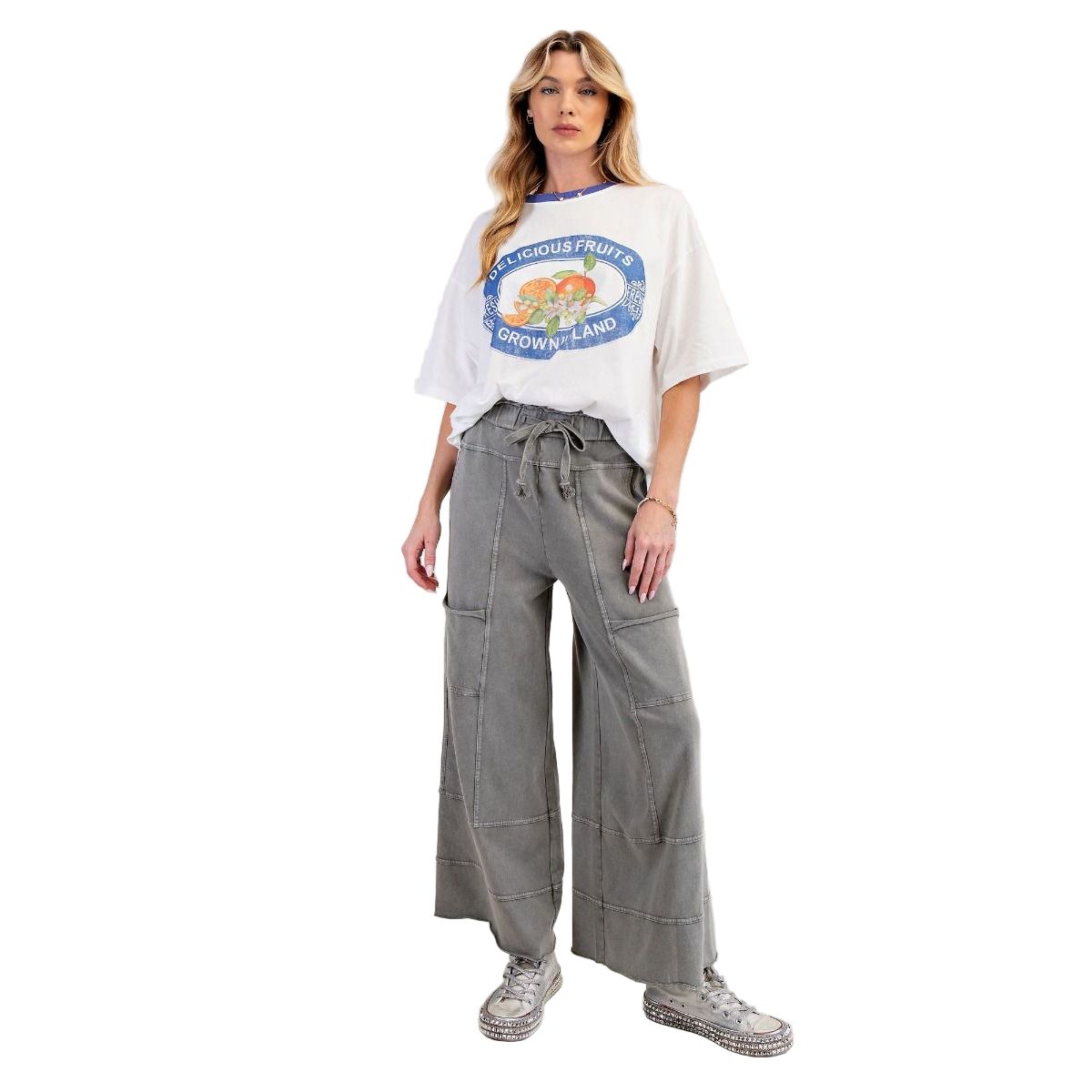 Women's Mineral Washed Terry Knit Pants EB41308