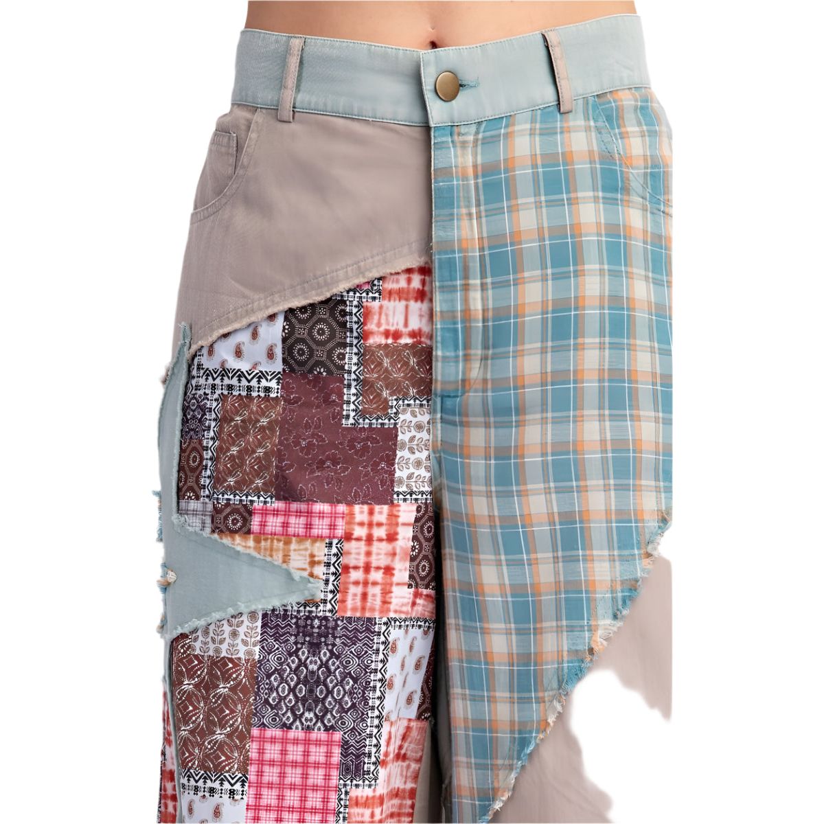 Easel Patchwork Mix n Match Washed Pants