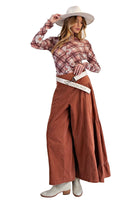 Women's Easel Washed Baby Corduroy Palazzo Pants EB57070