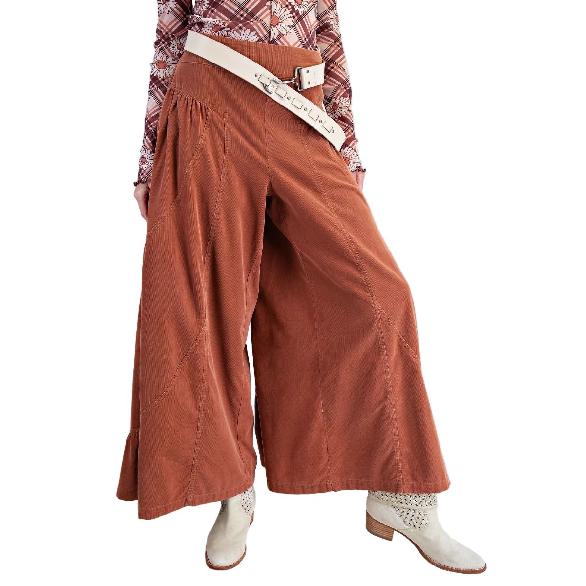 Women's Easel Washed Baby Corduroy Palazzo Pants EB57070