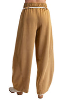 Easel Women's Washed Terry Brushed Barrel Pants