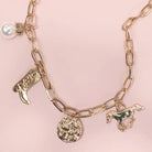 Women's Josslyn Gold Western Boot Star Hat Horseshoe Charm Necklace 80N1187-NCK