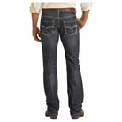 Men's Rock and Roll Denim Regular Fit Raised Denim Embroidered Bootcut Jeans BM0PD03660 - Crazy House Western Wear