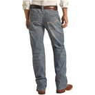Men's Rock and Roll Denim Rock & Roll Jeans Relaxed Fit Light Wash Straight Leg Jeans BM0SD03656 - Crazy House Western Wear