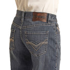 Men's Rock and Roll Denim Relaxed Fit Raised Denim Embroidered Straight Leg Jeans BM0SD04249 - Crazy House Western Wear
