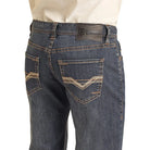 Men's Rock and Roll Denim Regular Fit Rope Stitch Embroidered Straight Boot Jeans BM1PD04252 - Crazy House Western Wear