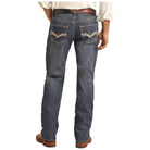 Men's Rock and Roll Denim Regular Fit Rope Stitch Embroidered Straight Boot Jeans BM1PD04252 - Crazy House Western Wear