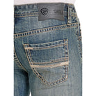 Men's Rock and Roll Denim Medium Wash Pistol Straight Denim Jeans BM1PD08012