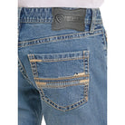 Men's Rock and Roll Regular Fit Straight Stitch Pocket Straight Leg Jeans BM1PD08582