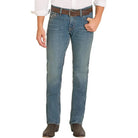 Men's Rock and Roll Denim Medium Wash Slim Straight Jeans BM1RD08025